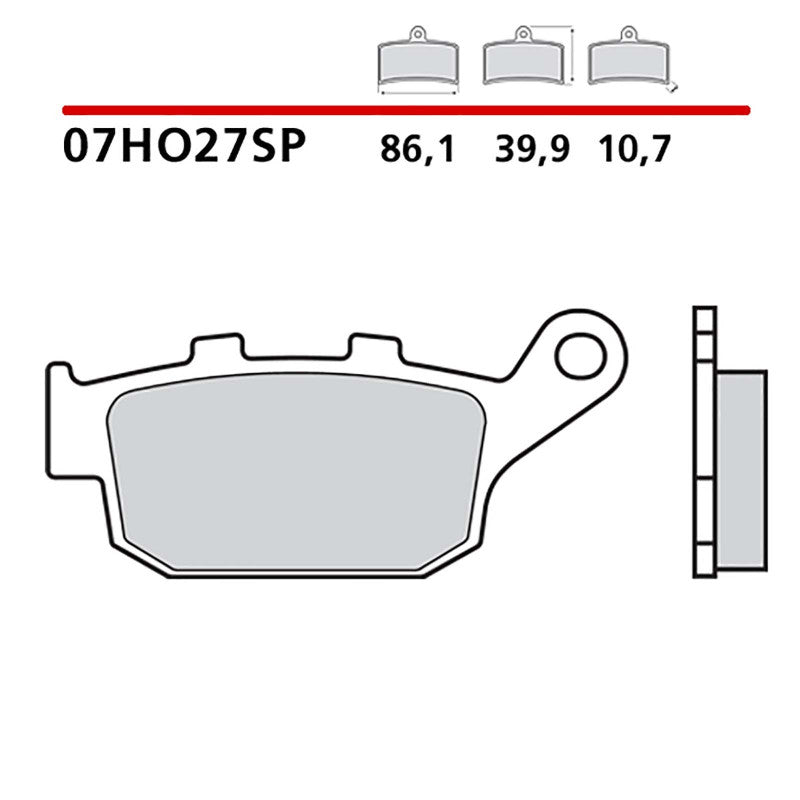 BREMBO KIT PASTIGLIE FRENO POST. MONTA SU TRIUMPH SPEED FOUR 600 02-05-COD.07HO27SP