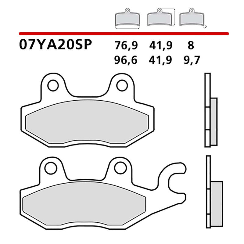 BREMBO KIT PASTIGLIE FRENO POST. MONTA SU TRIUMPH SPRINT RS 955 99-02-COD.07YA20SP