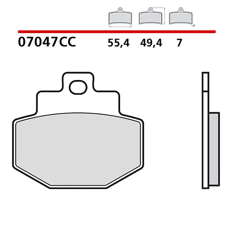 BREMBO KIT PASTIGLIE FRENO POST. MONTA SU VESPA GTV 250 06-09-COD.07047