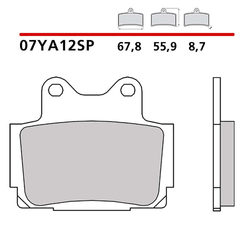 BREMBO KIT PASTIGLIE FRENO POST. MONTA SU YAMAHA FZS FAZER 600 98-03-COD.07YA12SP