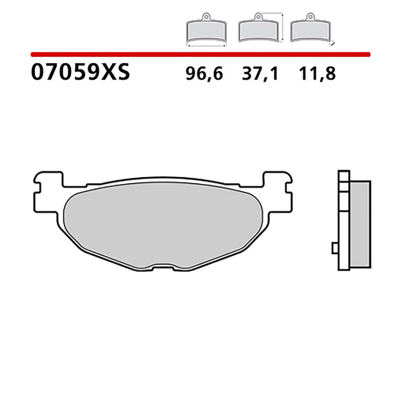BREMBO KIT PASTIGLIE FRENO POST. MONTA SU YAMAHA MAJESTY ABS 400 05-13-COD.07059XS