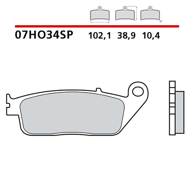 BREMBO KIT PASTIGLIE FRENO POST. MONTA SU YAMAHA MT-01 1670/SP 07-11-COD.07HO34SP