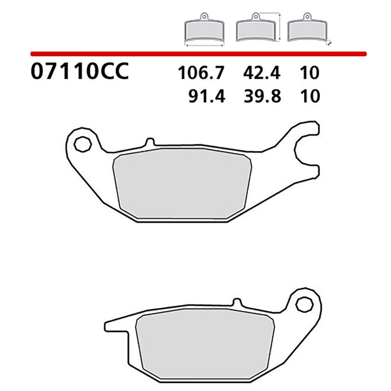 BREMBO KIT PASTIGLIE FRENO POST. MONTA SU YAMAHA TRICITY (MW A) 125 15-16-COD.07110
