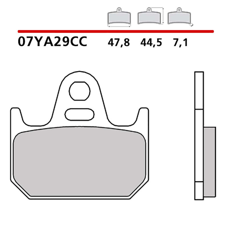 BREMBO KIT PASTIGLIE FRENO POST. MONTA SU YAMAHA TZ 250 97-08-COD.07YA29CC