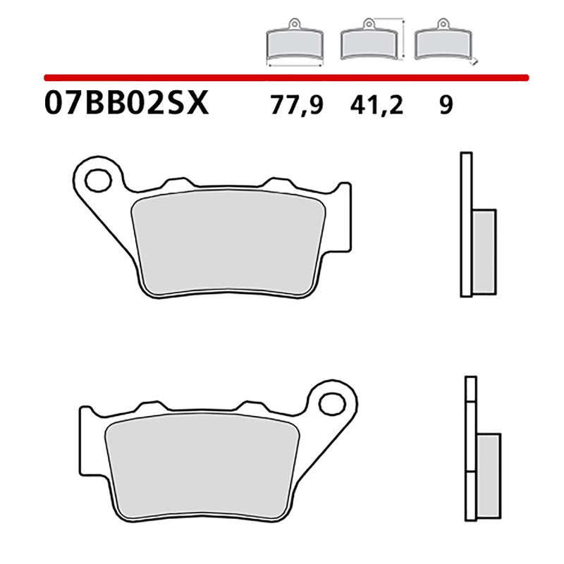 BREMBO KIT PASTIGLIE FRENO POST. MONTA SU YAMAHA WR X SUPERMOTO 125 09-16-COD.07BB02SX