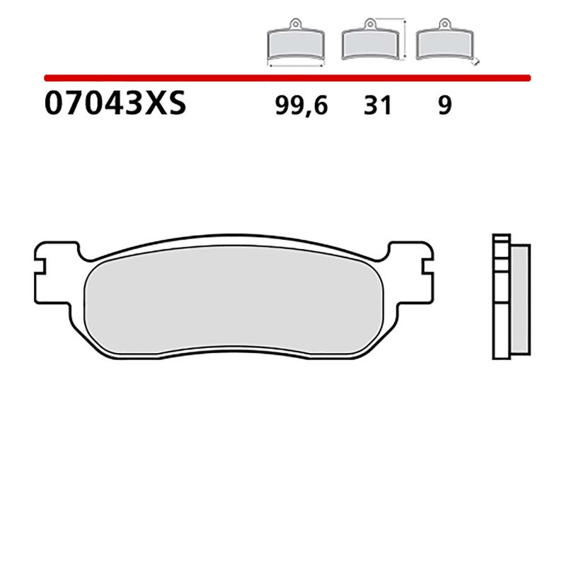 BREMBO KIT PASTIGLIE FRENO POST. MONTA SU YAMAHA X-CITY ABS 250 14-16-COD.07043XS