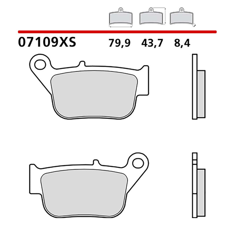 BREMBO KIT PASTIGLIE FRENO POST. MONTA SU YAMAHA X-MAX 125 14-14-COD.07109XS