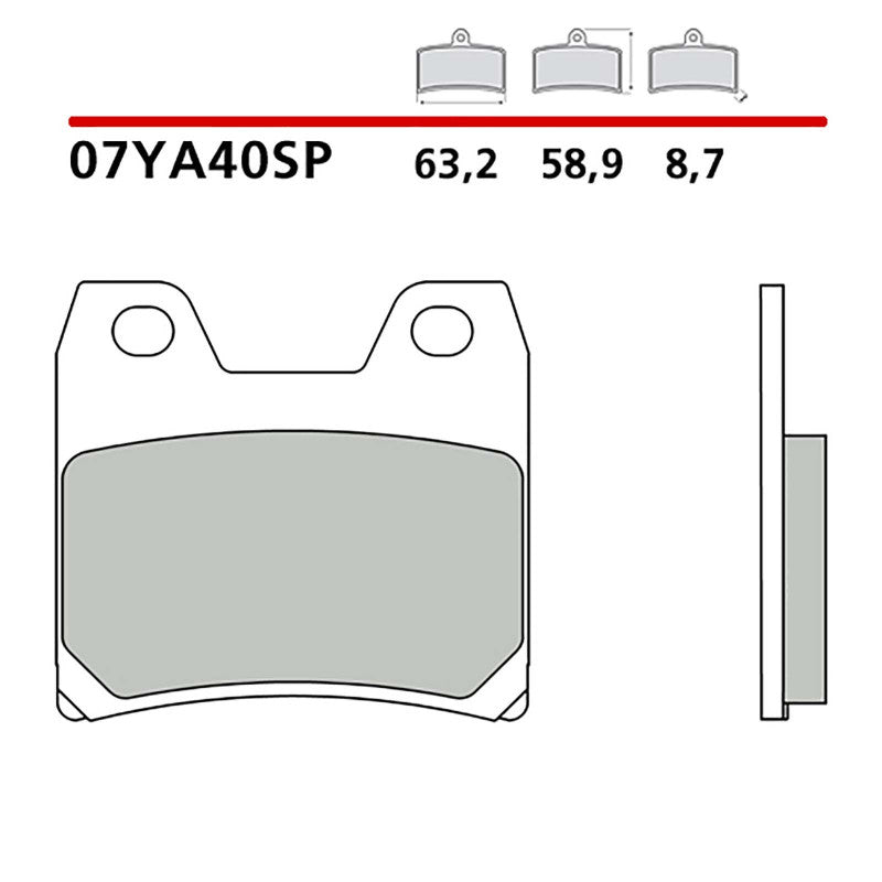 BREMBO KIT PASTIGLIE FRENO POST. MONTA SU YAMAHA XJR 1300 2014-COD.07YA40SP