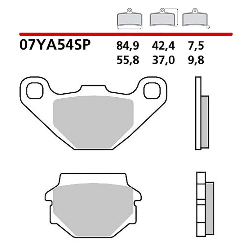 BREMBO KIT PASTIGLIE FRENO POST. MONTA SU YAMAHA YFM GRIZZLY 300 12-13-COD.07YA54SP