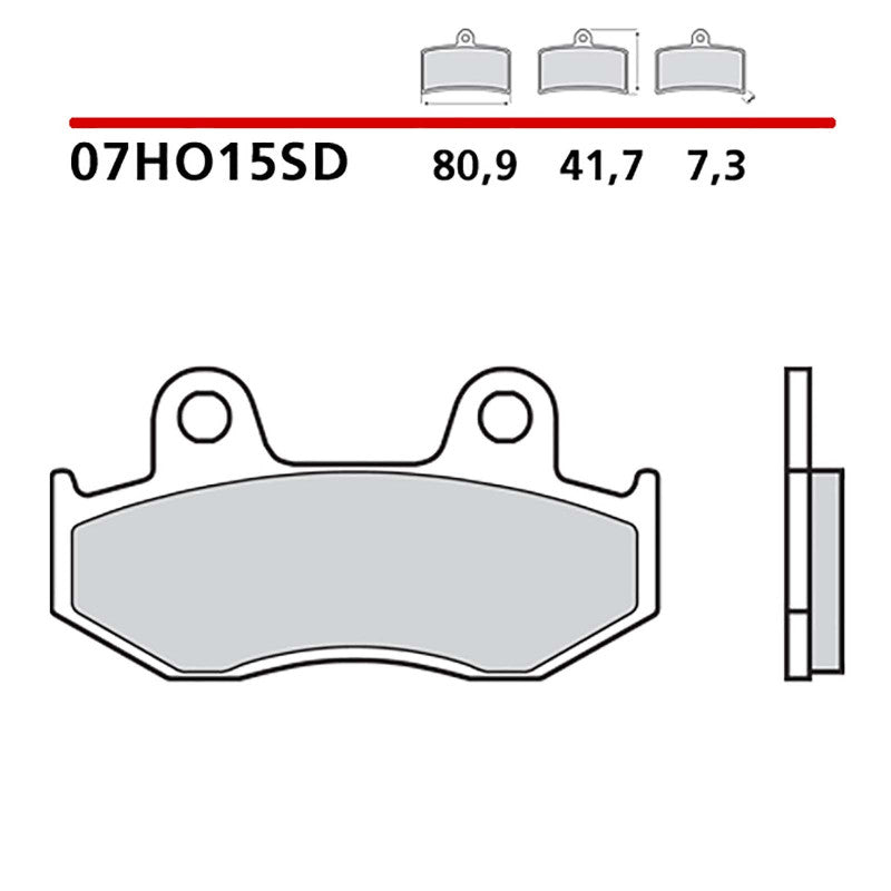 BREMBO KIT PASTIGLIE FRENO POST. MONTA SU YAMAHA YFM R RAPTOR 700 13-20-COD.07HO15SD