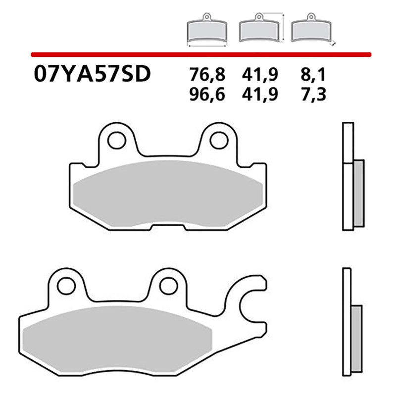 BREMBO KIT PASTIGLIE FRENO POST. MONTA SU YAMAHA YXM VIKING 700 14-20-COD.07YA57SD
