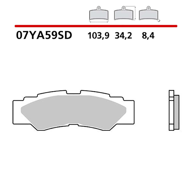 BREMBO KIT PASTIGLIE FRENO POST. MONTA SU YAMAHA YXZ EPS SPECIAL 1000 20-20-COD.07YA59SD