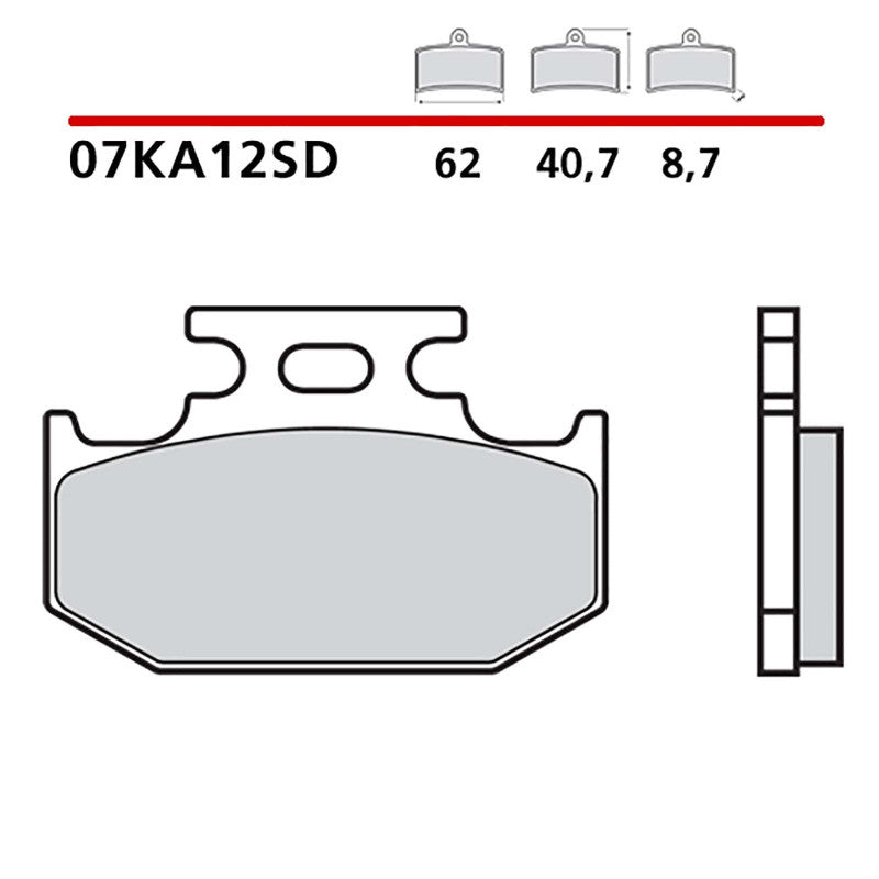 BREMBO KIT PASTIGLIE FRENO POST. MONTA SU YAMAHA YZF-R ABS 125 19-22-COD.07KA12SD