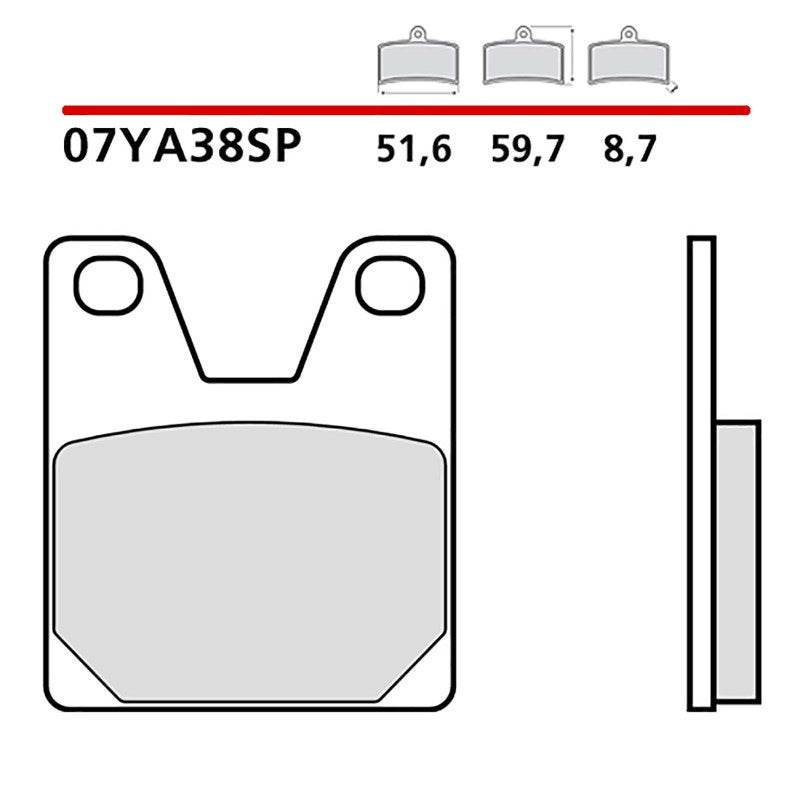 BREMBO KIT PASTIGLIE FRENO POST. MONTA SU YAMAHA YZF-R1 1000 98-01-COD.07YA38SP