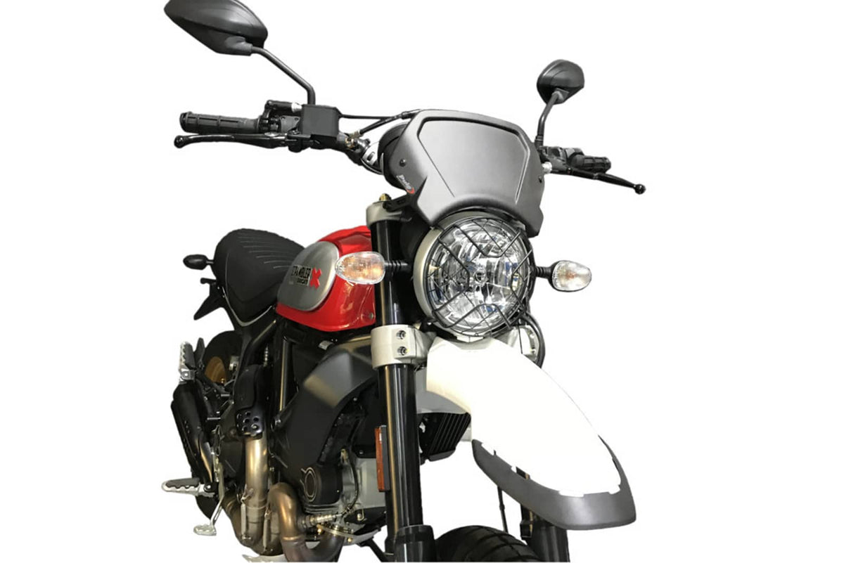 PUIG CARENATURA FRONTALE IN ALLUMINIO PER DUCATI SCRAMBLER DESERT SLED 21-22 SILVER