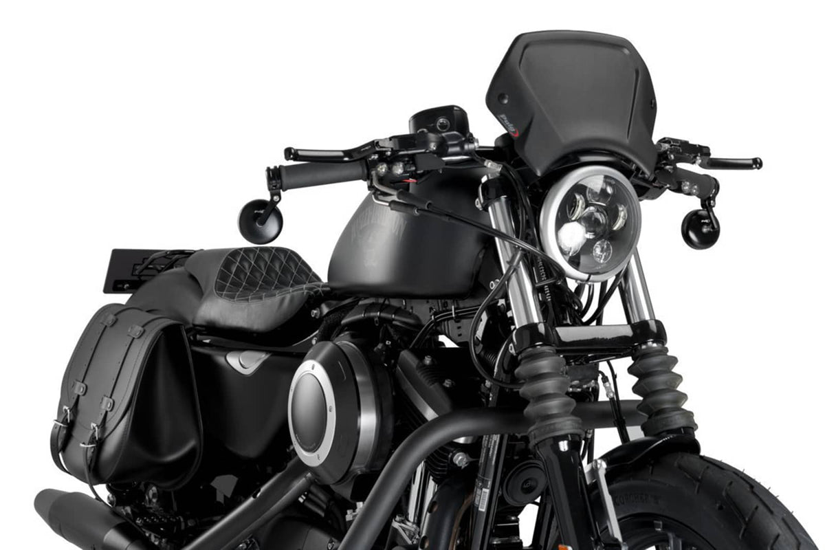 PUIG CARENATURA FRONTALE IN ALLUMINIO PER HARLEY D. SPORTSTER 883 IRON 09-12 NERO