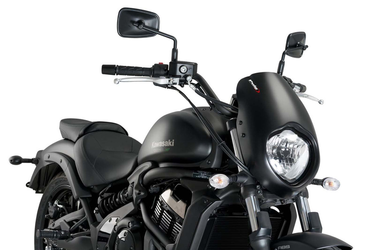 PUIG CUPOLINO SEMICARENATO ANARCHY PER KAWASAKI VULCAN S 15-16 NERO OPACO