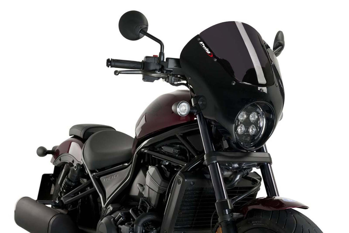 PUIG CUPOLINO SEMICARENATO DARK NIGHT PER HONDA CMX1100 DCT REBEL 21-24 FUME SCURO-21104F