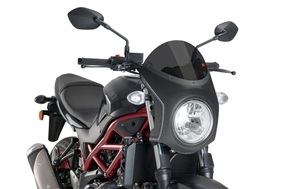 PUIG CUPOLINO SEMICARENATO PER SUZUKI SV650 16-25 FUME SCURO-CARBON