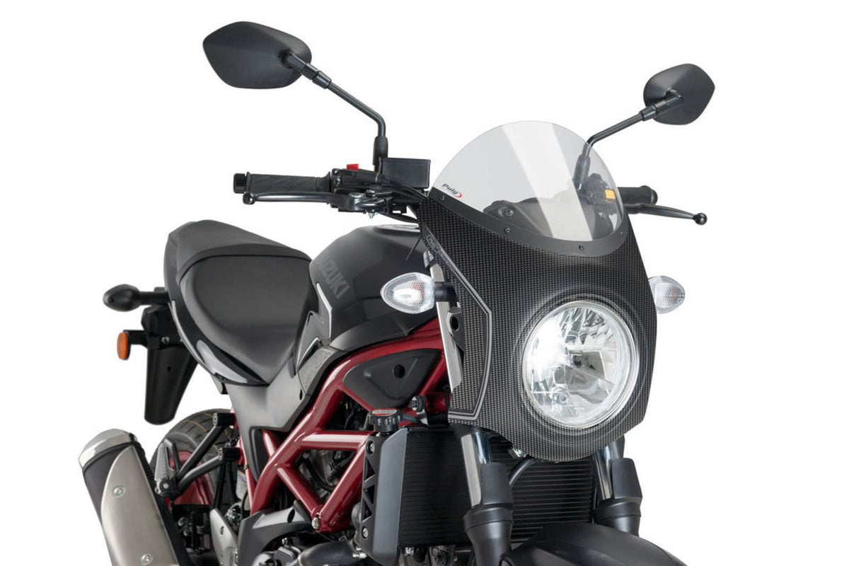 PUIG CUPOLINO SEMICARENATO PER SUZUKI SV650 16-25 FUME CHIARO-CARBON