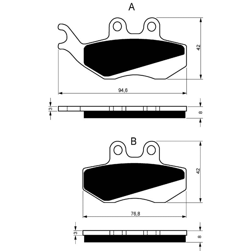 GOLDFREN PASTIGLIA FRENO SINT. AD MONTA SU PIAGGIO 125/150 SKIPPER LX 98-99-OFFERTA