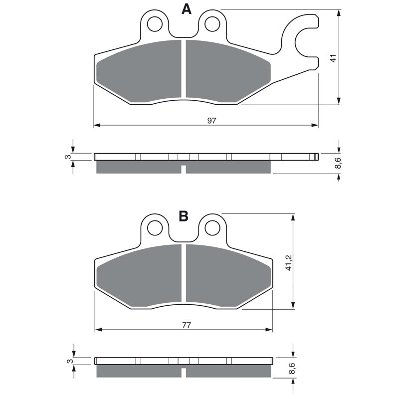 GOLDFREN PASTIGLIA FRENO SINT. AD MONTA SU PIAGGIO 400 X8 IE 06-08-OFFERTA