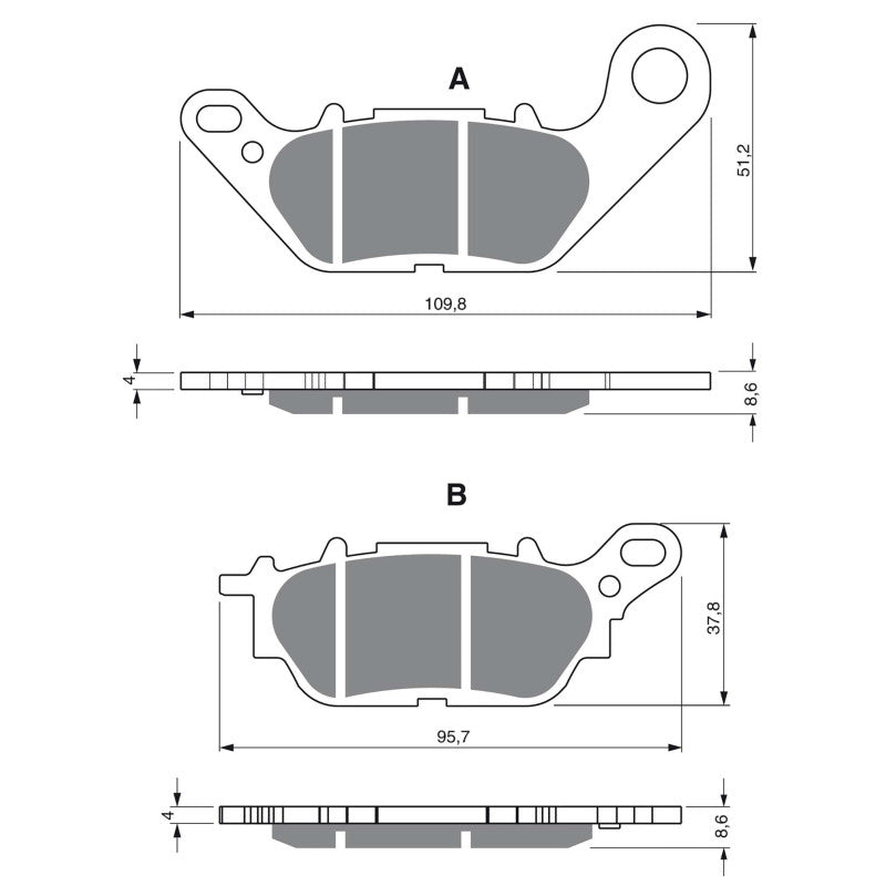 GOLDFREN PASTIGLIA FRENO SINT. AD MONTA SU YAMAHA 300 YZF-R3 15-16-OFFERTA