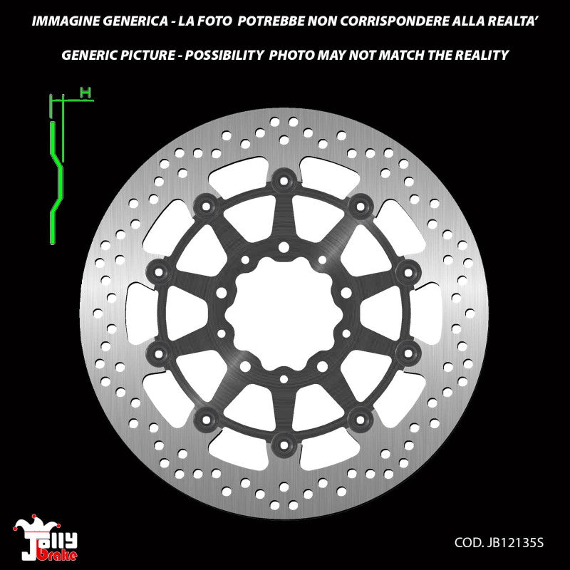 JOLLY BRAKE BY NG DISCO FRENO FLOTTANTE ANTERIORE ORO PER KAWASAKI ZZR ABS 06-07-OFFERTA