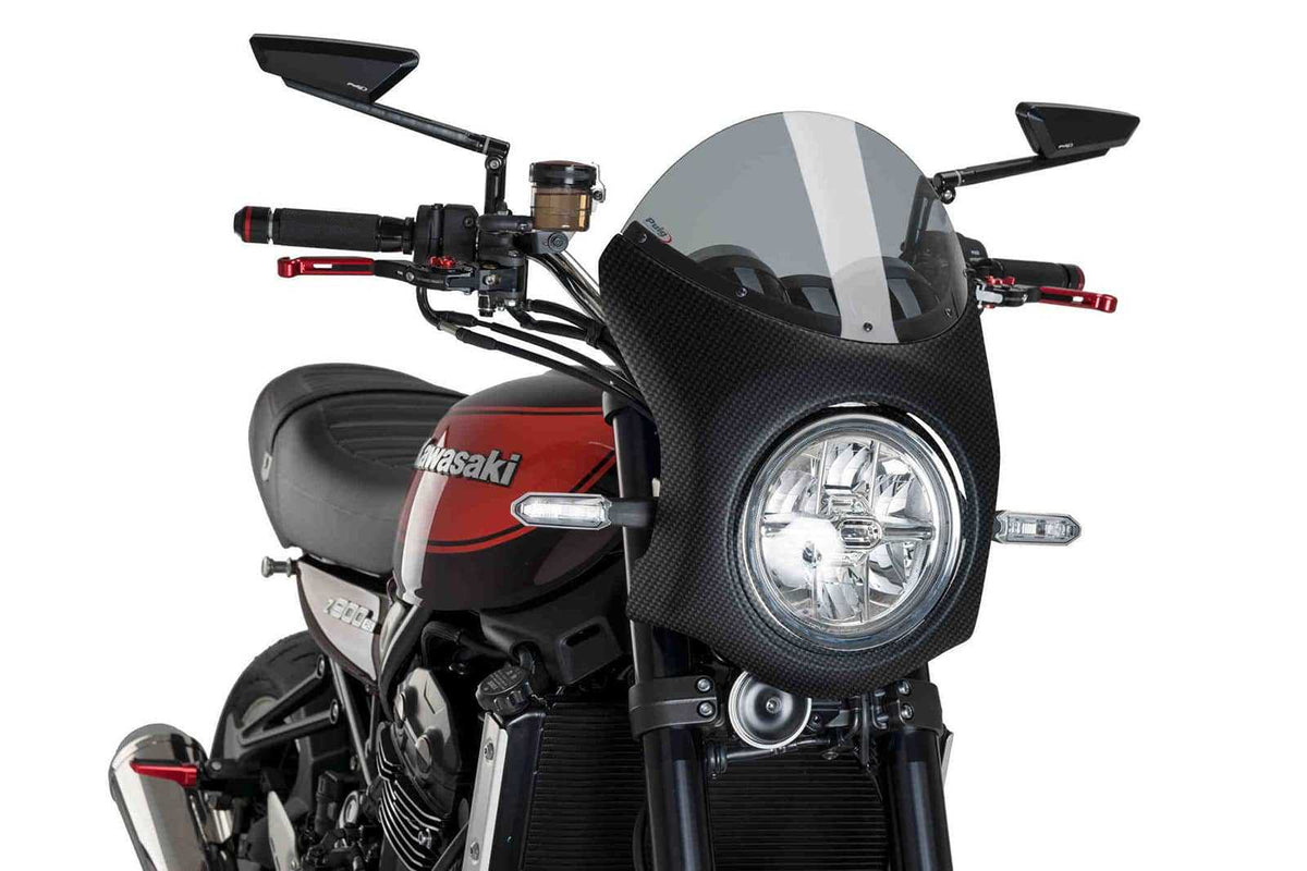 PUIG CUPOLINO SEMICARENATO PER KAWASAKI Z900RS 18-20 FUME CHIARO-CARBON