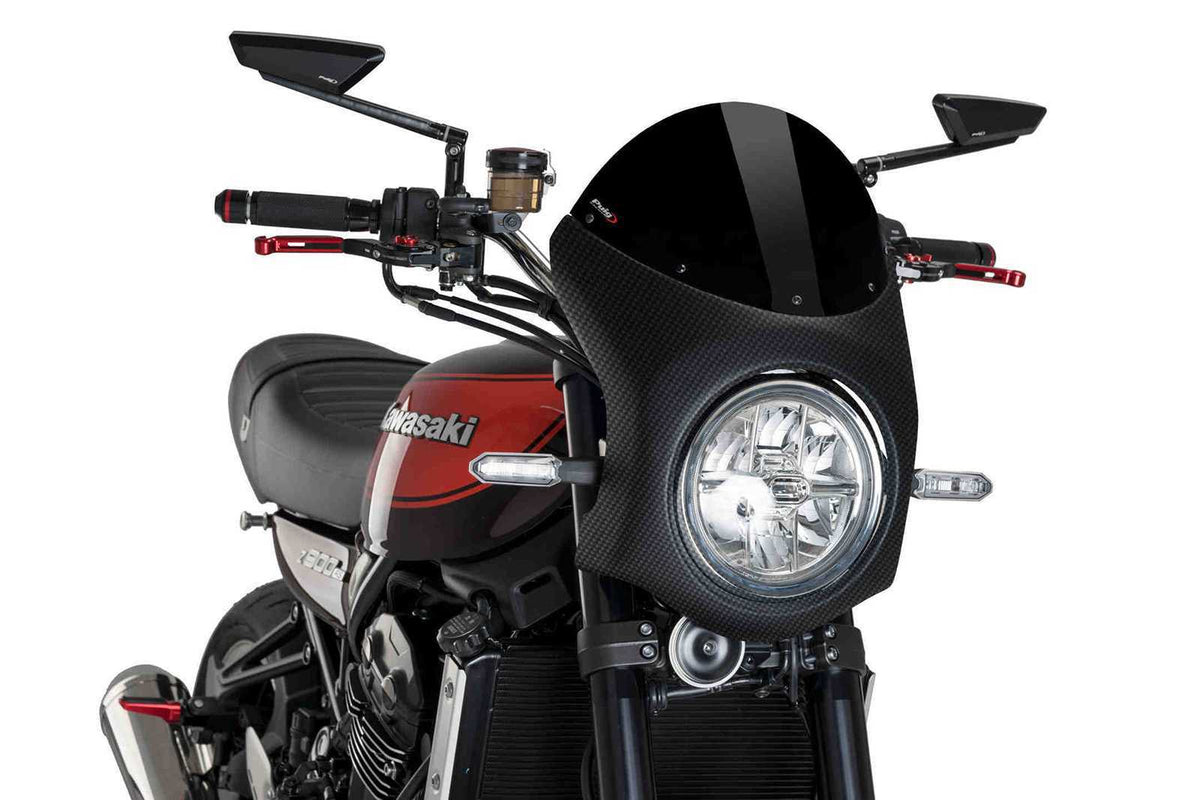 PUIG CUPOLINO SEMICARENATO PER KAWASAKI Z900 RS SE 22-25 NERO-CARBON