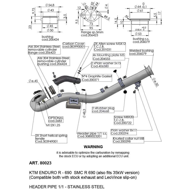 LEOVINCE KIT COLLETTORI PER GAS GAS ES 700 22-24