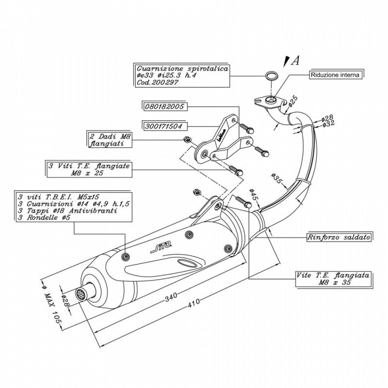 LEOVINCE SCARICO COMPLETO SITO PER YAMAHA NEO'S 50 09-12 ACCIAIO