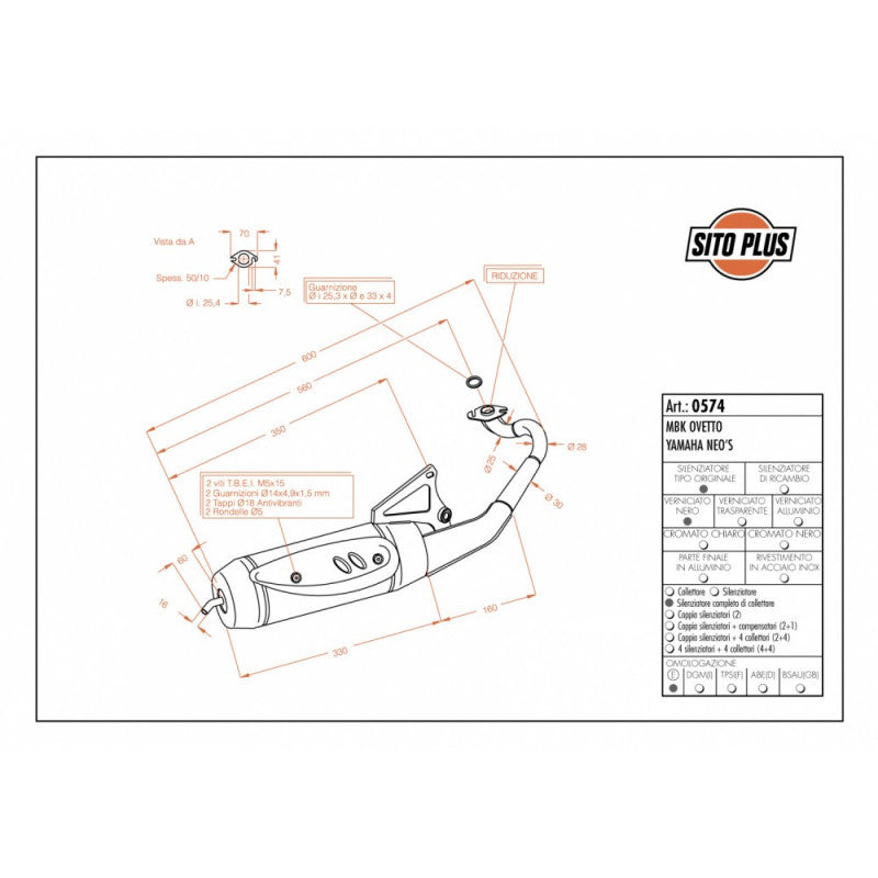 LEOVINCE SCARICO COMPLETO SITOPLUS PER YAMAHA NEO'S 50 09-12 ACCIAIO