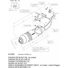 LEOVINCE SCARICO COMPLETO TOURING PER PIAGGIO ZIP 50 4T 2V 09-12 ACCIAIO