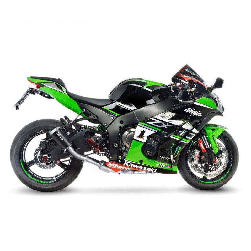 LEOVINCE TERMINALE SCARICO LV-10 BLACK EDITION PER KAWASAKI ZX-10R NINJA 16-18 INOX-COD.15200BU