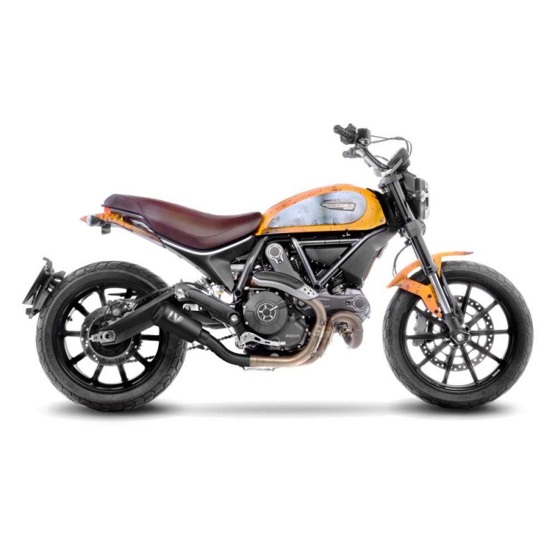 LEOVINCE TERMINALE SCARICO LV-10 FULL BLACK PER DUCATI SCRAMBLER 800 ICON 15-16 INOX