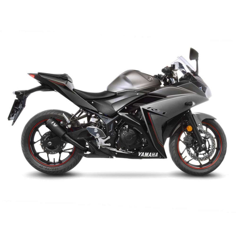 LEOVINCE TERMINALE SCARICO LV-10 FULL BLACK PER YAMAHA YZF-R3 15-18 INOX-COD.15212FBU