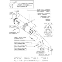 LEOVINCE TERMINALE SCARICO X3 PER YAMAHA TT 600 R 98-03 ALLUMINIO
