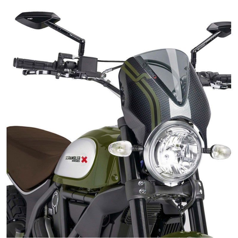 PUIG CUPOLINO RETRO PER DUCATI SCRAMBLER DESERT SLED 17-18 FUME CHIARO-CARBON
