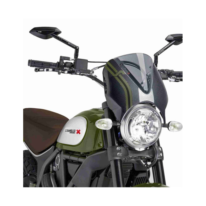PUIG CUPOLINO RETRO PER DUCATI SCRAMBLER DESERT SLED 19-20 FUME CHIARO-CARBON