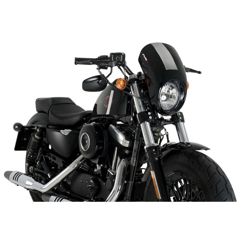 PUIG CUPOLINO SEMICARENATO ANARCHY PER HARLEY D. SPORTSTER FORTY-EIGHT SPECIAL XL1200XS 18-20 NERO