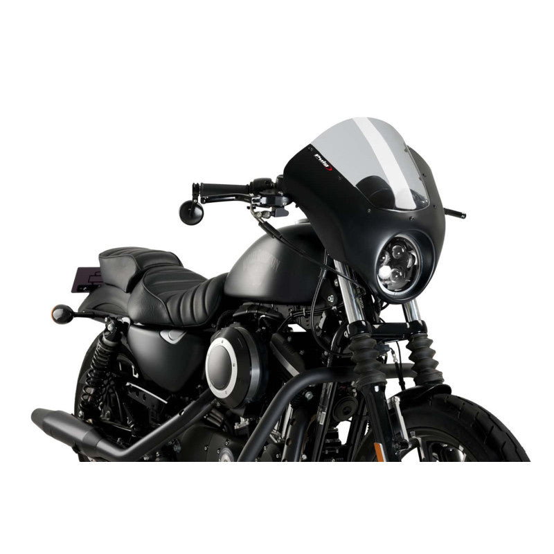 PUIG CUPOLINO SEMICARENATO DARK NIGHT PER HARLEY D. SPORTSTER XL883N IRON 13-20 FUME CHIARO
