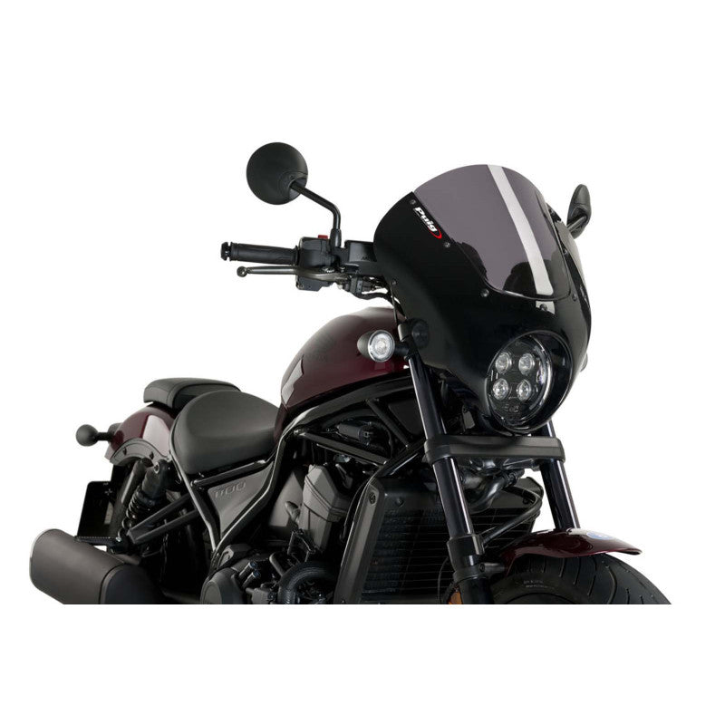 PUIG CUPOLINO SEMICARENATO DARK NIGHT PER HONDA CMX1100 REBEL 21-24 FUME CHIARO-21104H