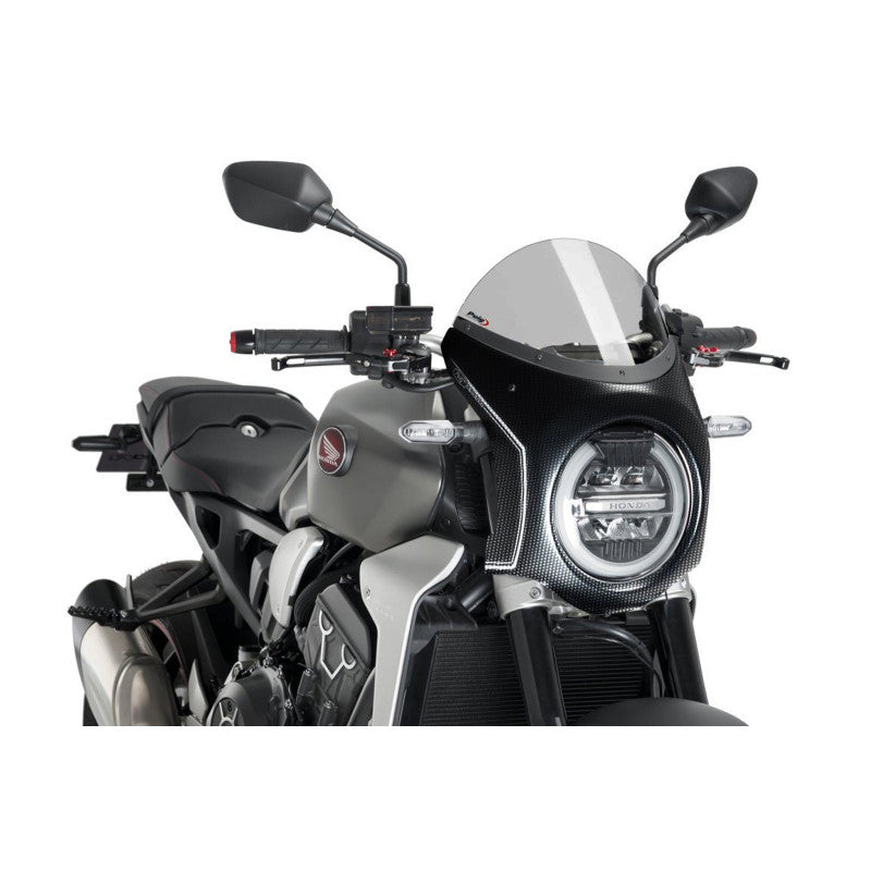 PUIG CUPOLINO SEMICARENATO PER HONDA CB650R NEO SPORTS CAFE 19-20 FUME CHIARO-CARBON