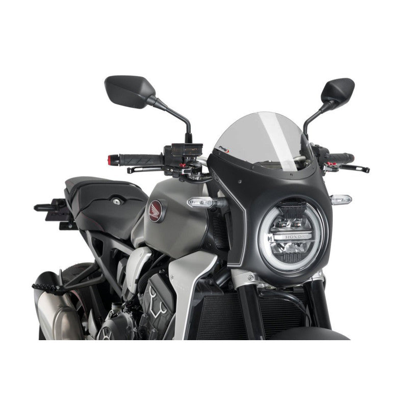 PUIG CUPOLINO SEMICARENATO PER HONDA CB650R NEO SPORTS CAFE 19-20 FUME CHIARO-NERO