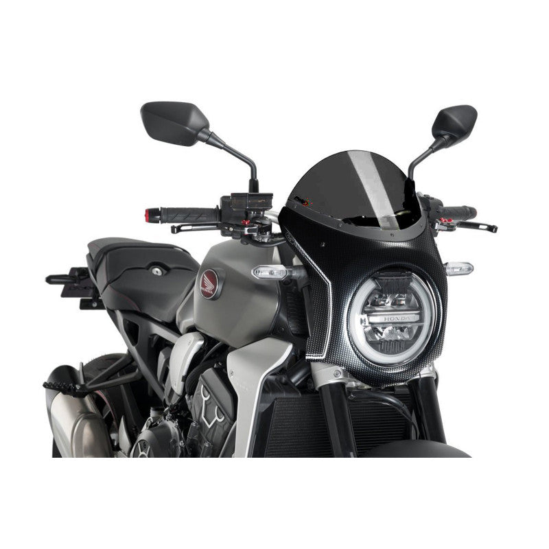 PUIG CUPOLINO SEMICARENATO PER HONDA CB650R NEO SPORTS CAFE 19-20 FUME SCURO-CARBON
