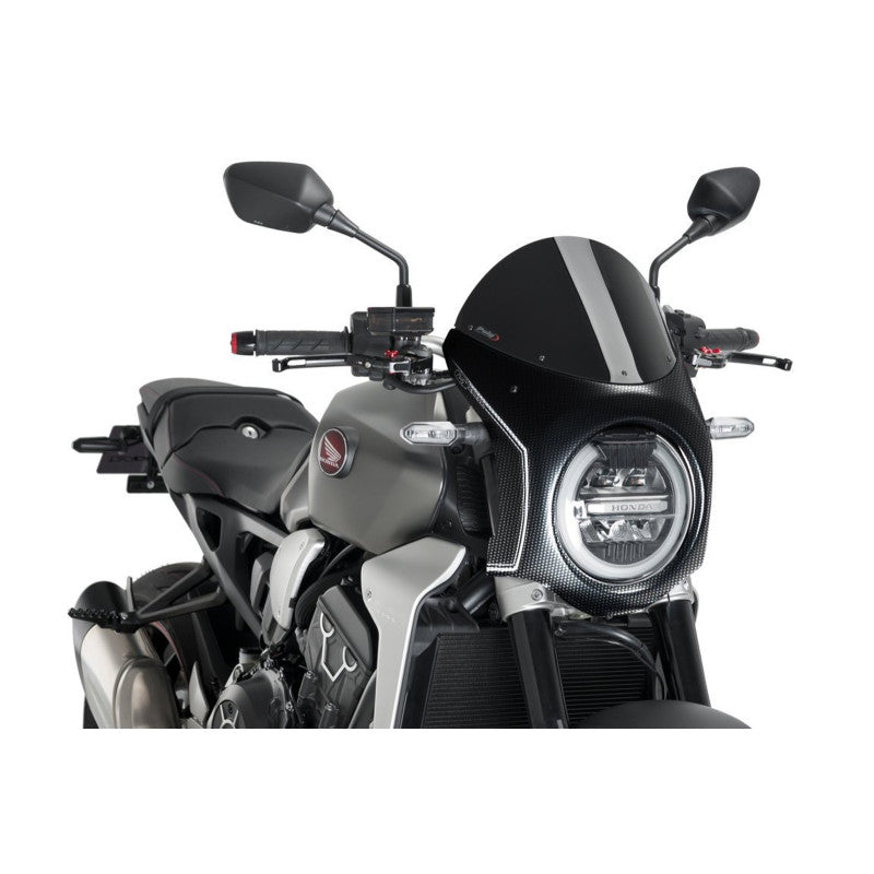 PUIG CUPOLINO SEMICARENATO PER HONDA CB650R NEO SPORTS CAFE 19-20 NERO-CARBON
