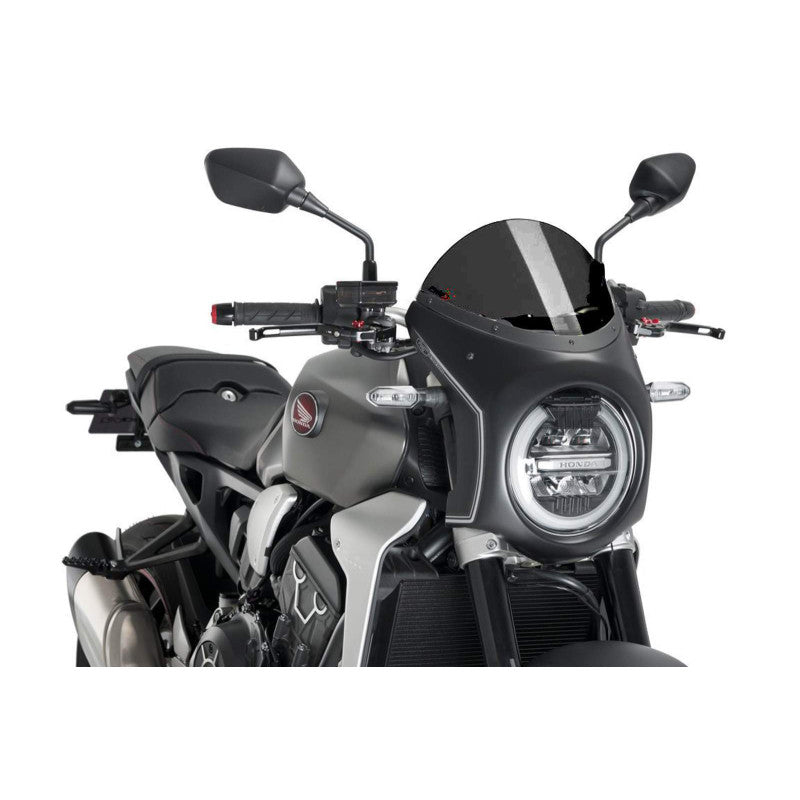 PUIG CUPOLINO SEMICARENATO PER HONDA CB650R NEO SPORTS CAFE 21-23 FUME SCURO-NERO