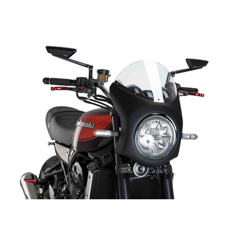 PUIG CUPOLINO SEMICARENATO PER KAWASAKI Z900 RS SE 22-25 TRASPARENTE-CARBON