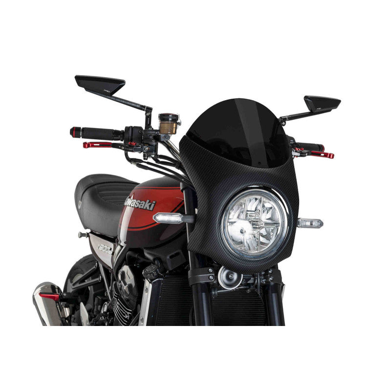 PUIG CUPOLINO SEMICARENATO PER KAWASAKI Z900RS 21-25 FUME SCURO-CARBON